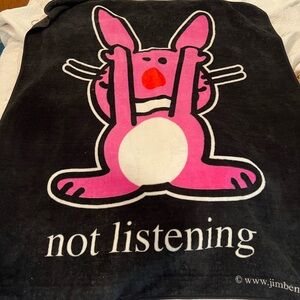 It's Happy Bunny Not Listening throw blanket
